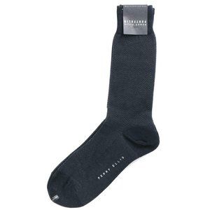 NEW PERRY ELLIS PORTFOLIO Dress Socks Sz. 10-13 Herringbone Navy & Gray